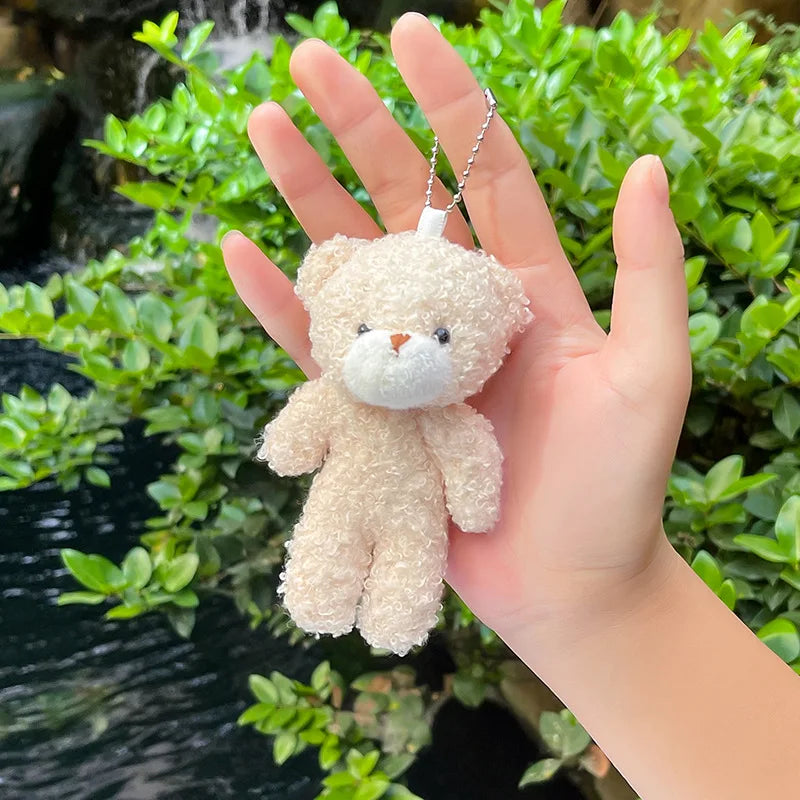 12Cm Plush Doll Toys Teddy Bear Pendant Key Ring Animal Bear Stuffed Doll Keychain Proposal Wedding Decor Valentine'S Day Gifts