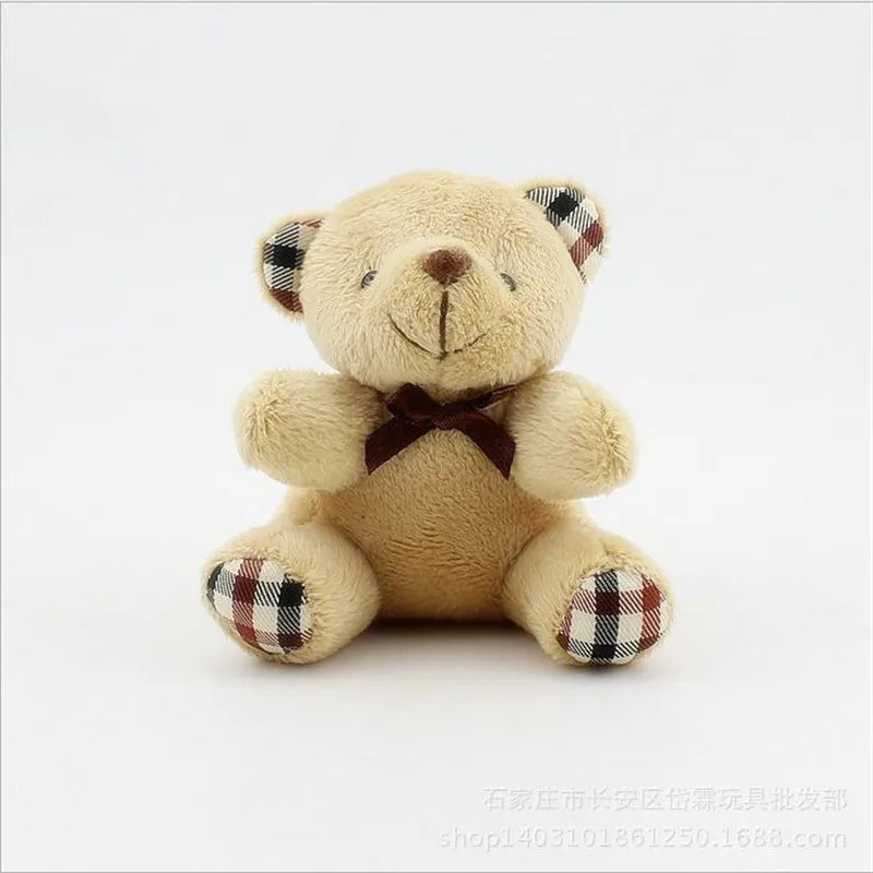 1PCS Creative Plush Bear Toys Small Pendant Mini Cute Soft Stuffed Bears Toy Wedding Activity Birthday Gifts 8CM