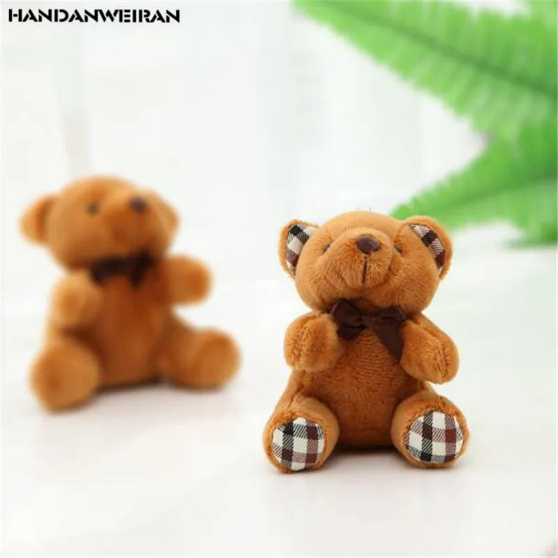 1PCS Creative Plush Bear Toys Small Pendant Mini Cute Soft Stuffed Bears Toy Wedding Activity Birthday Gifts 8CM