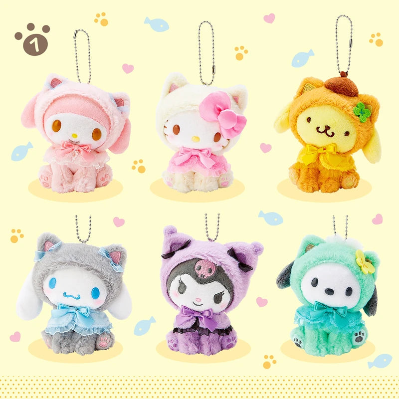 Sanrioed Kawaii Hello Kitty Kuromi Plush Doll Toys Pendant Cute Plush Keychain Bag Pendant Christmas Gifts12Cm