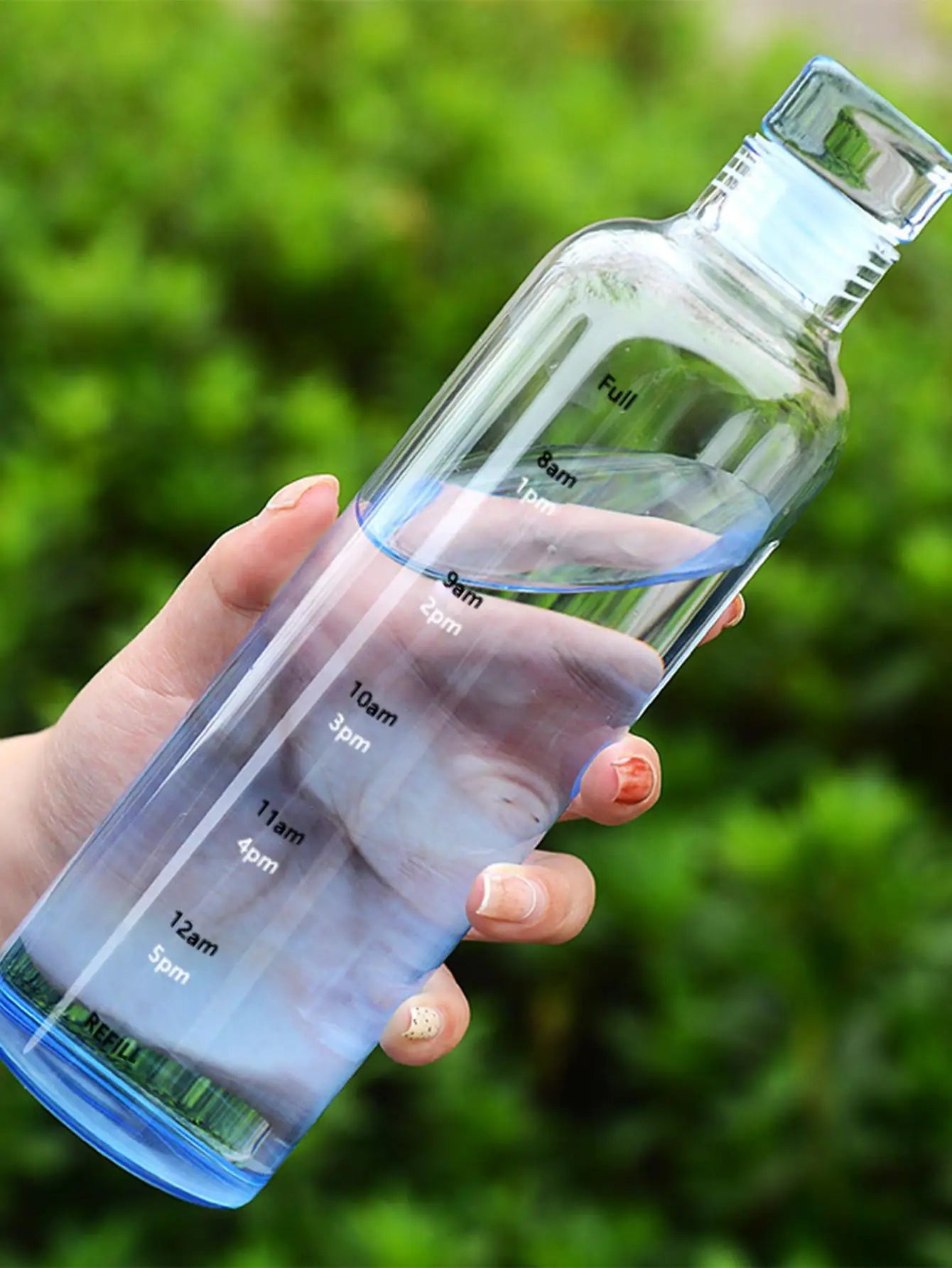 500Ml/16.9Oz Transparent Plastic Sport Water Bottle Time Marker Leakproof Juice Milk Cup Portable Kid School Gym Sport Cup
