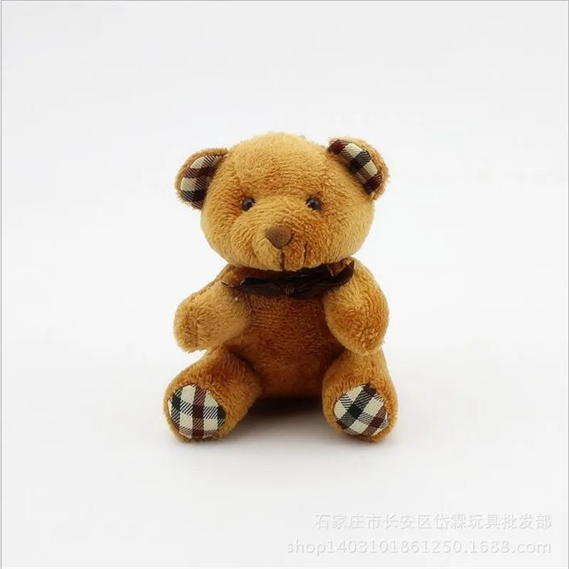 1PCS Creative Plush Bear Toys Small Pendant Mini Cute Soft Stuffed Bears Toy Wedding Activity Birthday Gifts 8CM