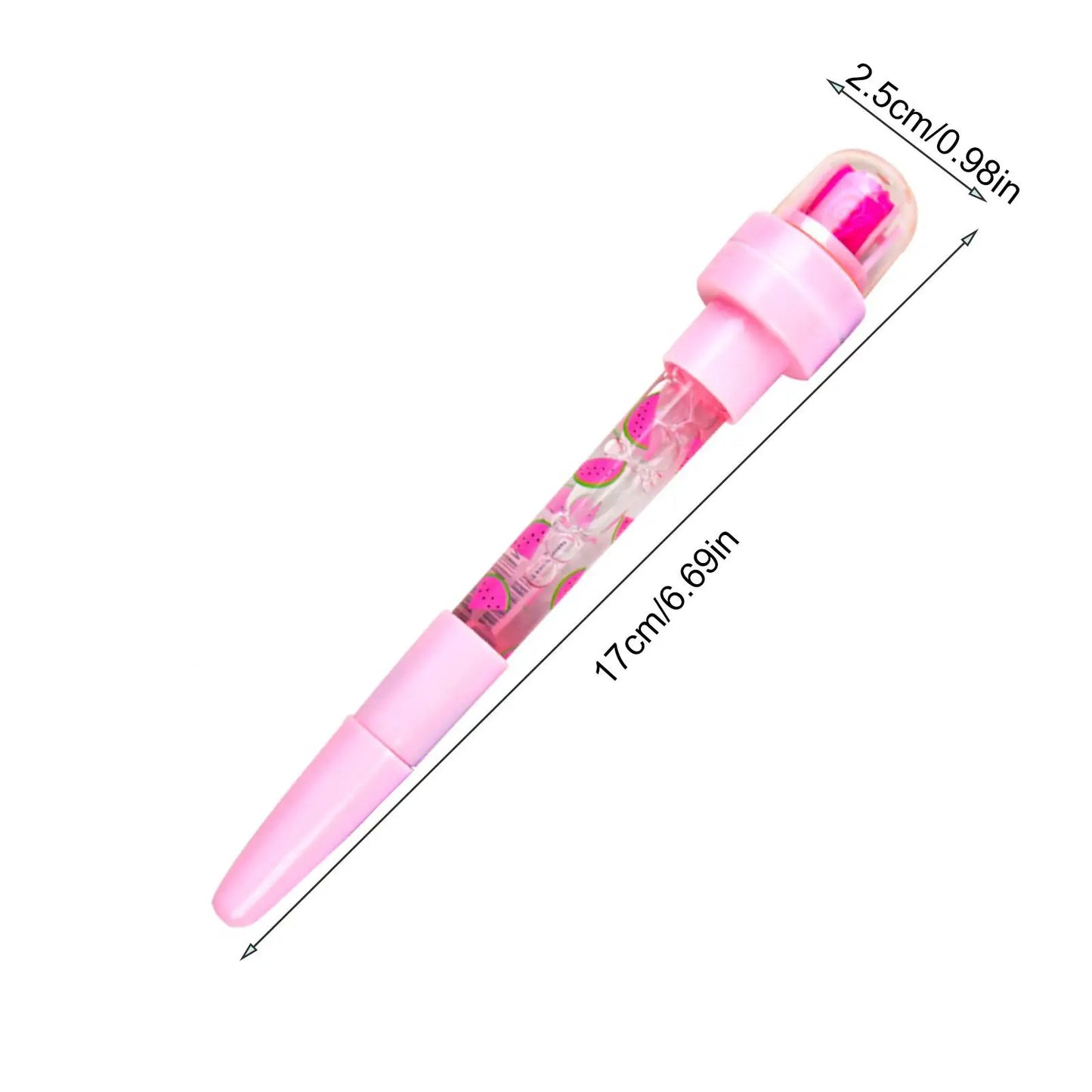 5 In 1 Children Cute Multifunctional Bubble Roller Seal Ballpoint Pen with Light Funny Magic Pen Children's Stationery Girl