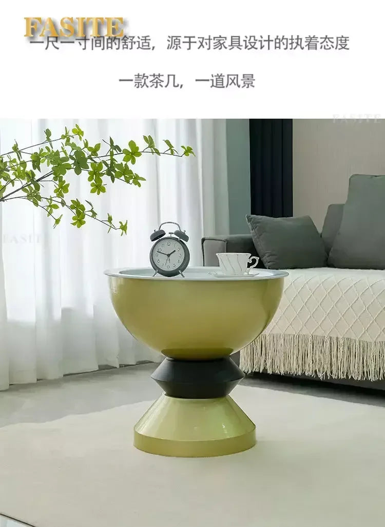 HighQuality Light Luxury Coffee Tables Living Room Furniture Bedside Table Modern Simple Large Storage Curved Shape onsale