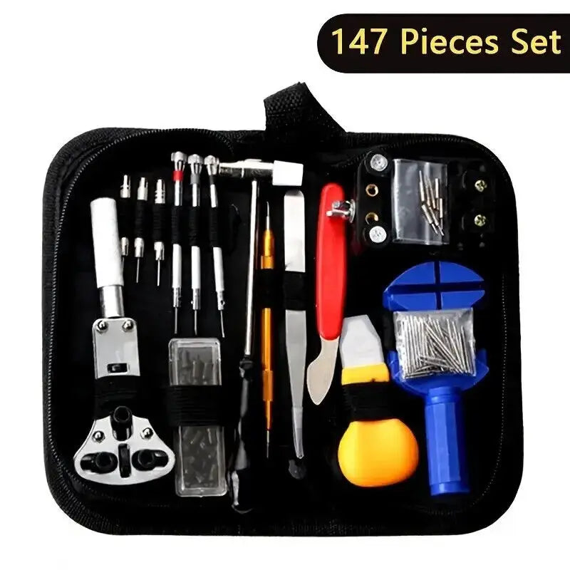 147pcs Watch Repair Kit Watchmaker Back Case Remover Opener Link Pin Spring Bar Case Opener Professional repair Tool set