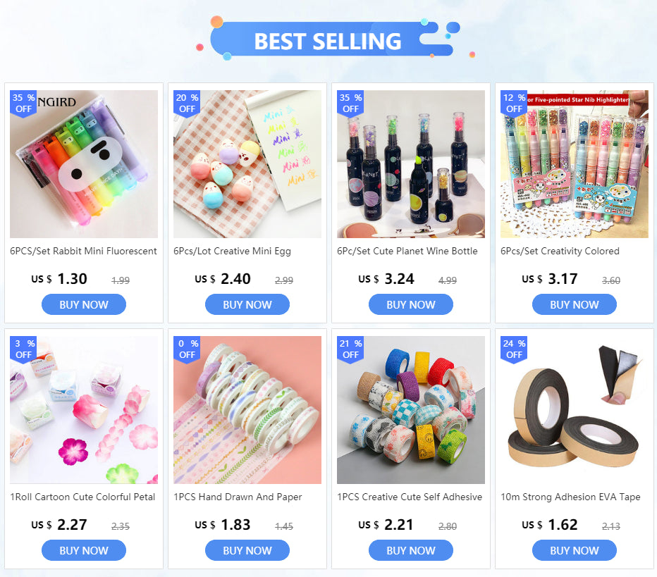6PCS/Set Rabbit Mini Fluorescent Highlighter Pen Kawaii Chalk Marker Pens Stationery Material Escolar Papelaria School Supplie