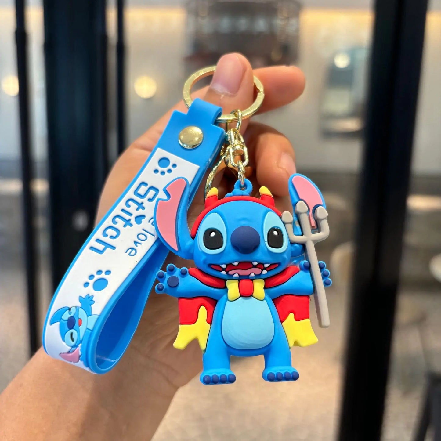 Wholesale Anime Disney Keychain Mickey Mouse Minnie Lilo & Stitch New Cartoon Keyring Key Chain Car Pendant Kids Toys Gifts