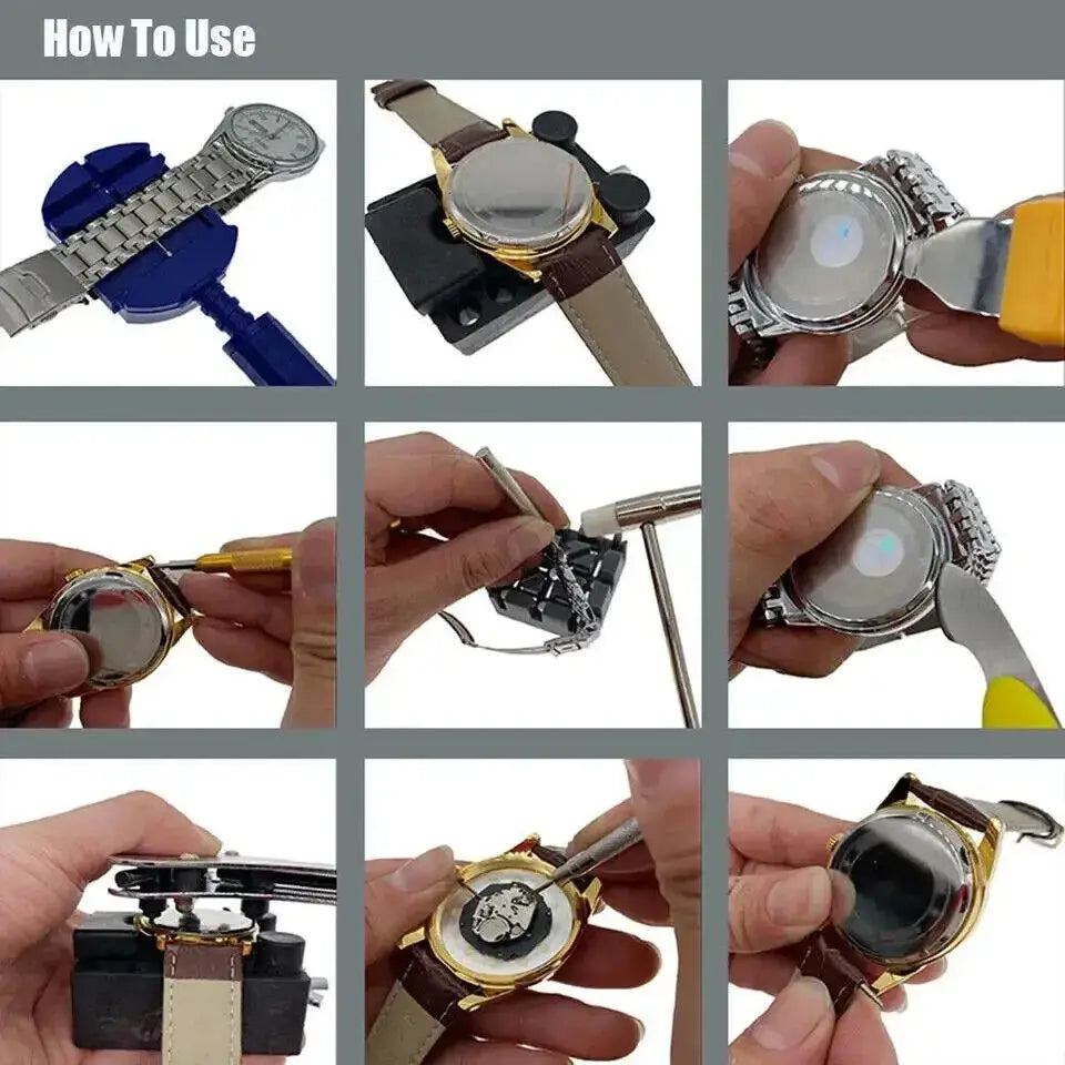 147pcs Watch Repair Kit Watchmaker Back Case Remover Opener Link Pin Spring Bar Case Opener Professional repair Tool set