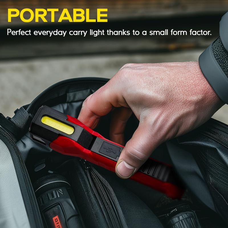 Rechargeable Work Light, 1200 Lumens Magnetic Work Light with 160° Rotating Swivel Head, Led Work Light, 6 Lighting Modes Mechanic Light for Car Repairing, Emergency