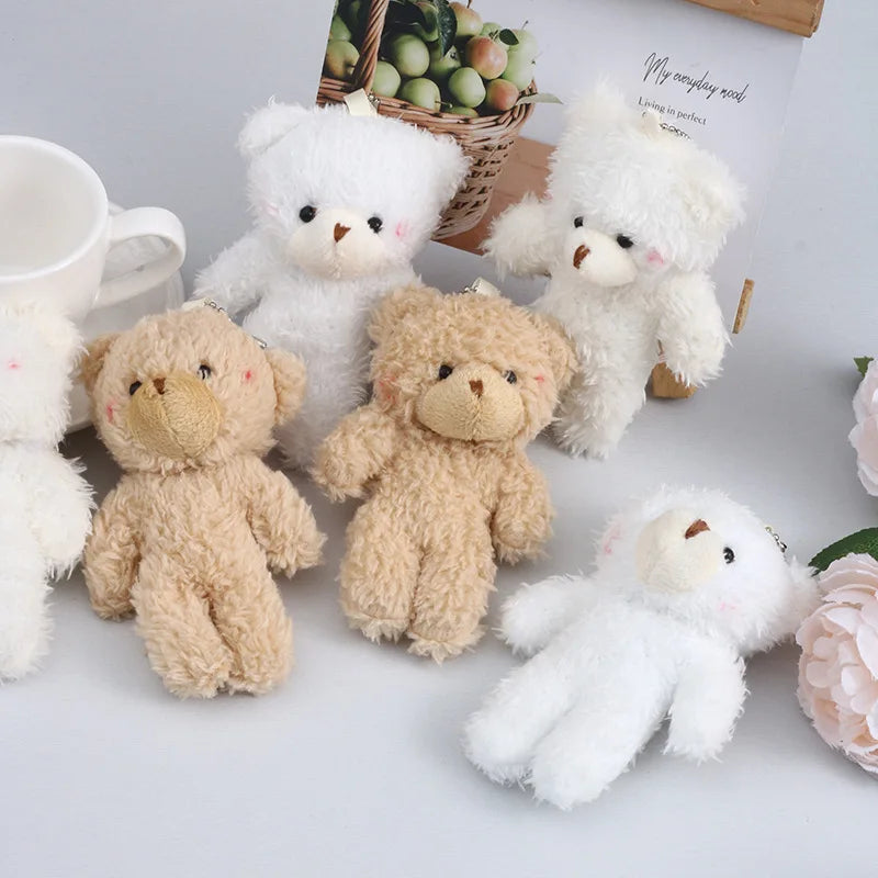 12Cm Plush Doll Toys Teddy Bear Pendant Key Ring Animal Bear Stuffed Doll Keychain Proposal Wedding Decor Valentine'S Day Gifts