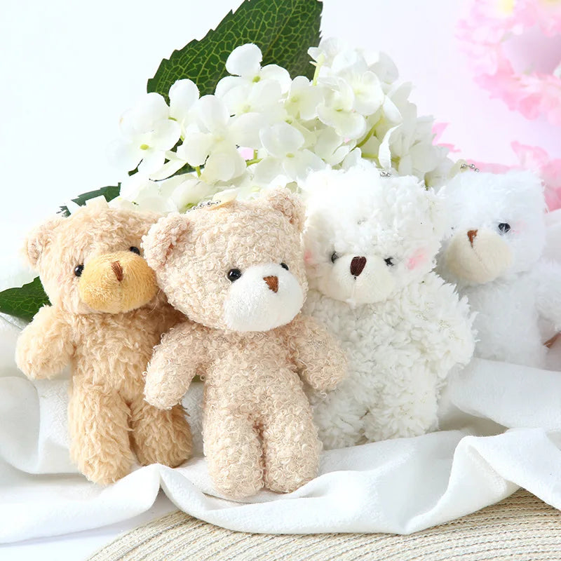 12Cm Plush Doll Toys Teddy Bear Pendant Key Ring Animal Bear Stuffed Doll Keychain Proposal Wedding Decor Valentine'S Day Gifts