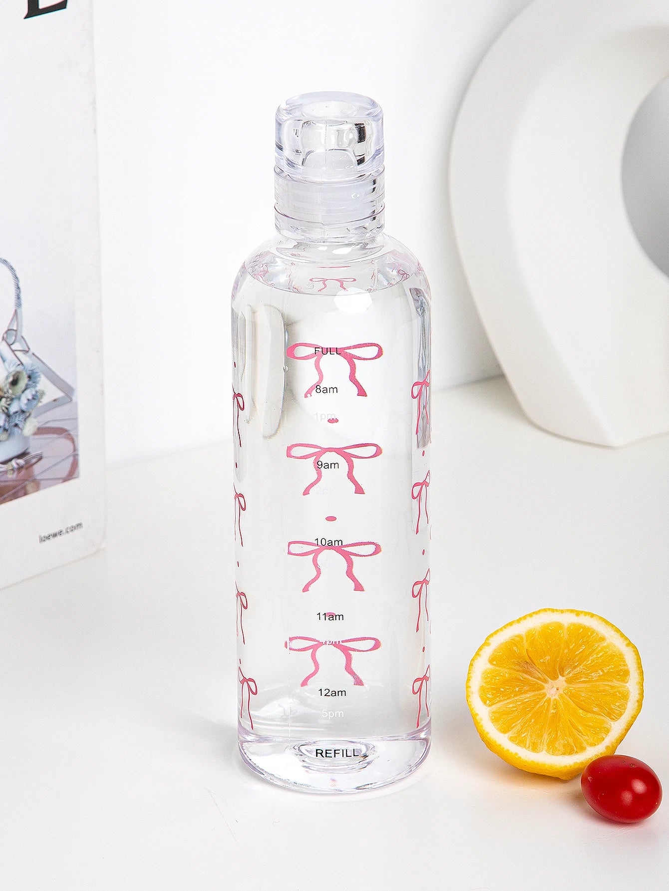 500Ml/16.9Oz Transparent Plastic Sport Water Bottle Time Marker Leakproof Juice Milk Cup Portable Kid School Gym Sport Cup