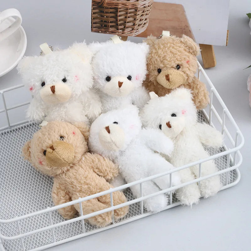 12Cm Plush Doll Toys Teddy Bear Pendant Key Ring Animal Bear Stuffed Doll Keychain Proposal Wedding Decor Valentine'S Day Gifts