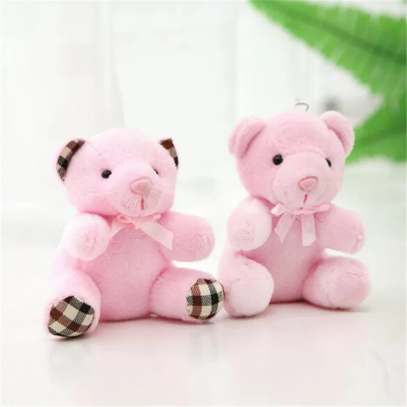 1PCS Creative Plush Bear Toys Small Pendant Mini Cute Soft Stuffed Bears Toy Wedding Activity Birthday Gifts 8CM