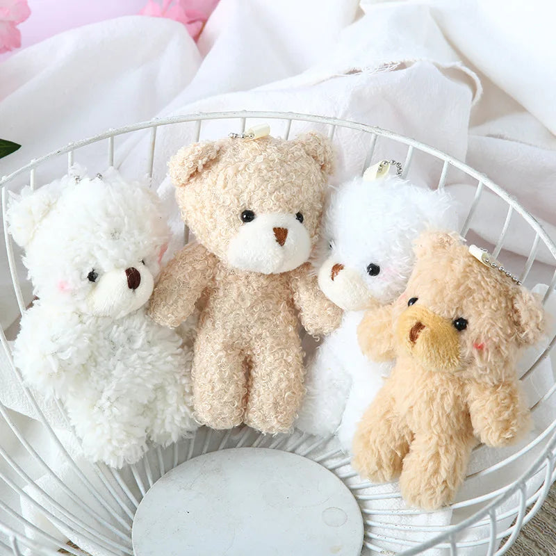 12Cm Plush Doll Toys Teddy Bear Pendant Key Ring Animal Bear Stuffed Doll Keychain Proposal Wedding Decor Valentine'S Day Gifts