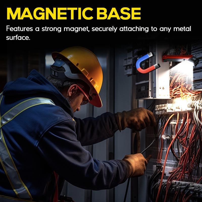 Rechargeable Work Light, 1200 Lumens Magnetic Work Light with 160° Rotating Swivel Head, Led Work Light, 6 Lighting Modes Mechanic Light for Car Repairing, Emergency