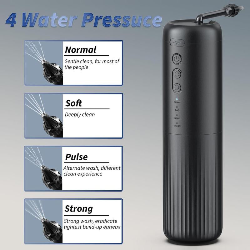 Electric Ear Wax Removal Tool, 1 Set Water Powered Ear Cleaner with 4 Water Pressure Cleaning Modes, Safe and Effective Ear Wax Removal Tool