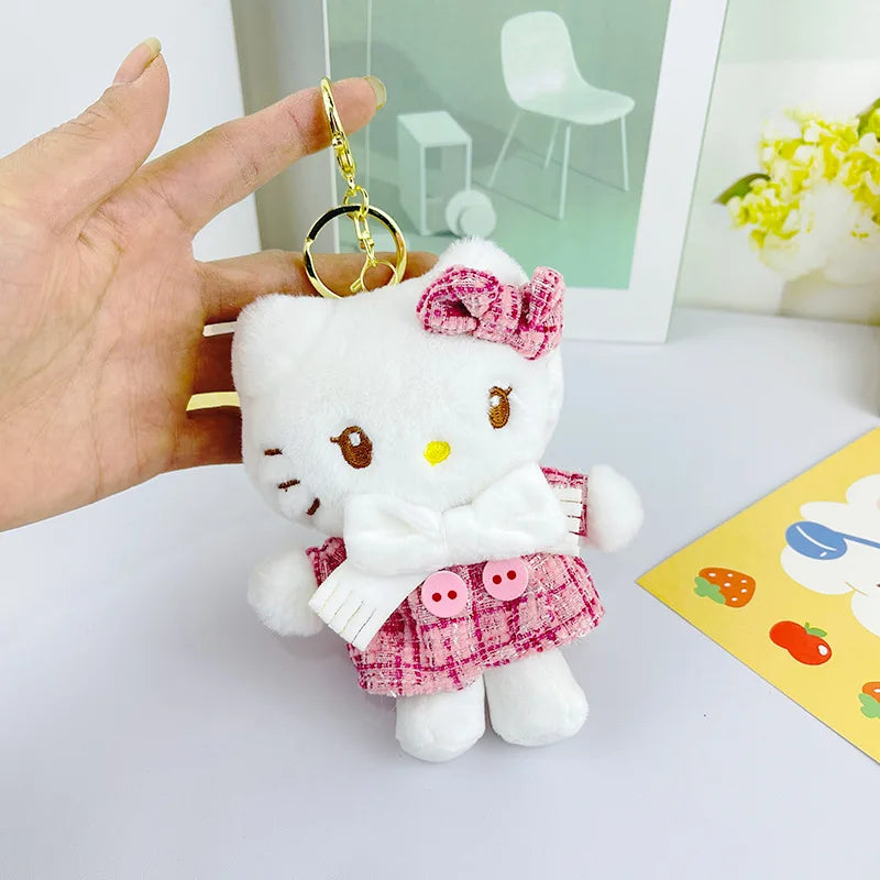 Sanrioed Kawaii Hello Kitty Kuromi Plush Doll Toys Pendant Cute Plush Keychain Bag Pendant Christmas Gifts12Cm