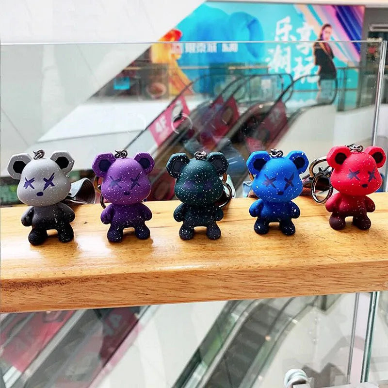 Cute Bear Keychain with Strap the Best Car Key Keyring Animal Bag Backpack Key Chain Charm Pendant Accessory Gift for Friend