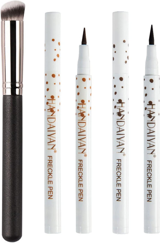 Freckle Pen,Freckle Makeup Pen,2 Pieces Natural Freckle Pen,Natural Lifelike Freckle Makeup Pen,Freckle Pen Makeup,Fake Freckle Makeup Pen,Freckle Color Pen,Freckle Pen Set,Magic Freckle Color Pen