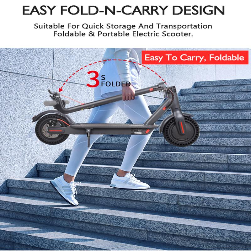 [Commuter Tools]D8 Electeic Scooter for Adults 350W Foldable 36V 10.5AH LED Display 18MPH ,8.5''Solid Tire with Asphalt/Brick/Gravel Road