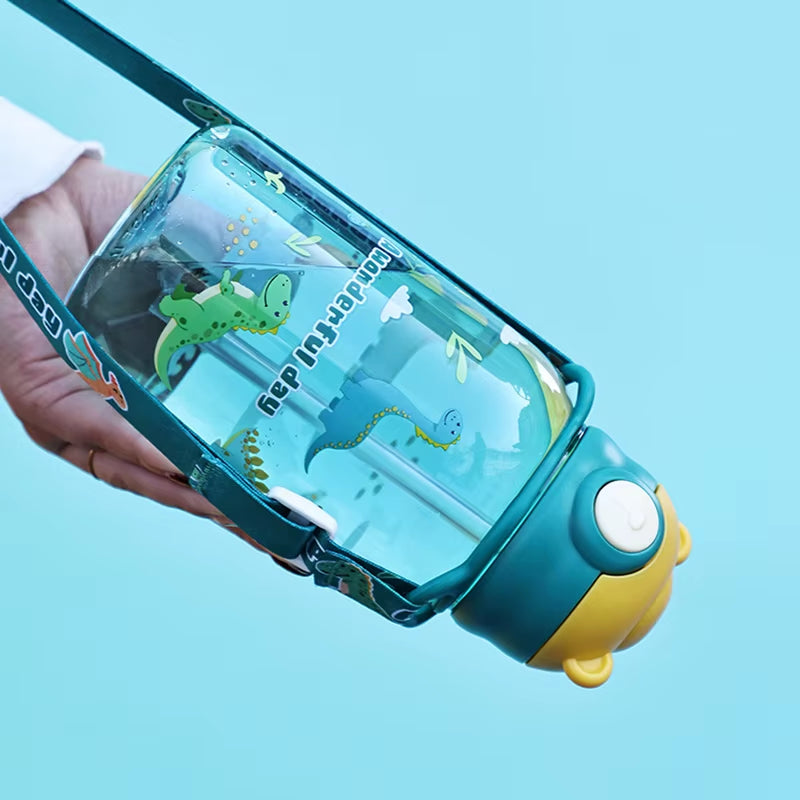 Kids Portable Water Sippy Cup with Straw and Handle