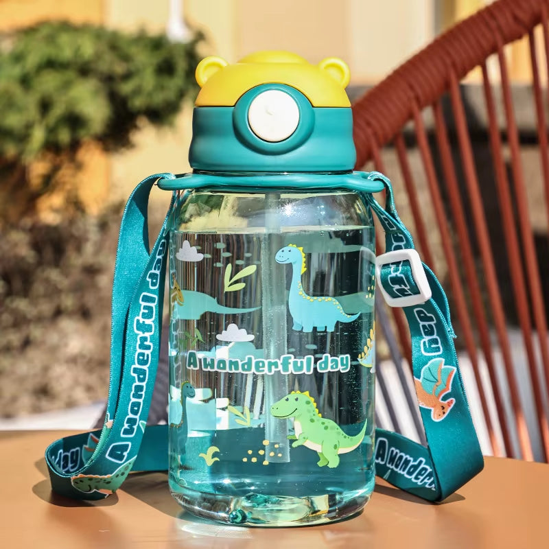 Kids Portable Water Sippy Cup with Straw and Handle
