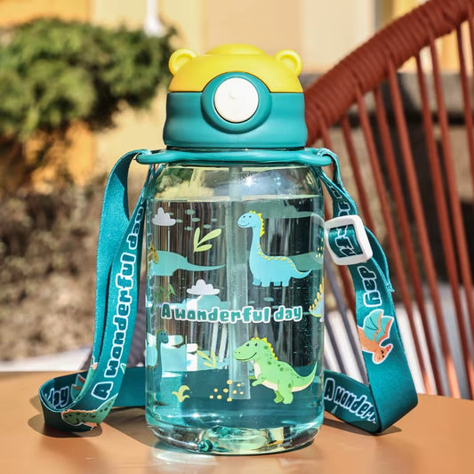 Kids Portable Water Sippy Cup with Straw and Handle