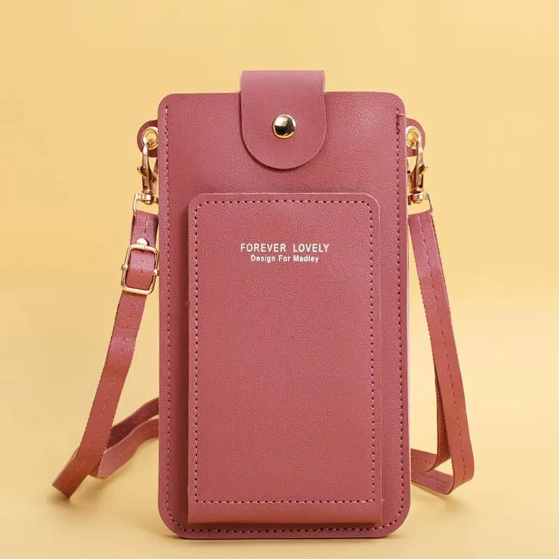 Women Bags Soft Leather Wallets Touch Screen Cell Phone Purse Crossbody Shoulder Strap Handbag for Female Cheap Women'S Bags
