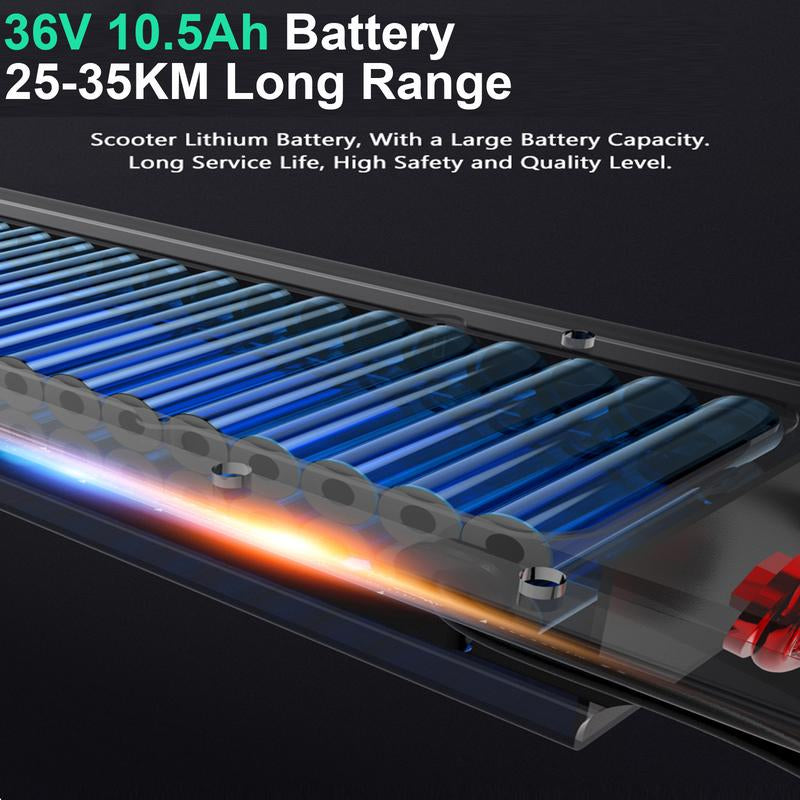 [Commuter Tools]D8 Electeic Scooter for Adults 350W Foldable 36V 10.5AH LED Display 18MPH ,8.5''Solid Tire with Asphalt/Brick/Gravel Road