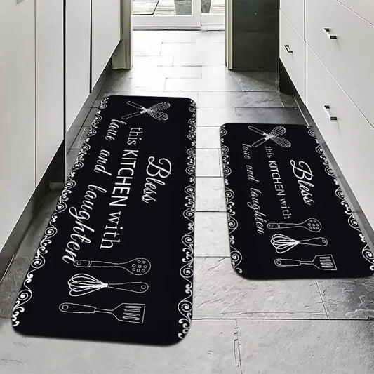 American Country Kitchen Floor Mats Non-Slip Absorbent Blessing Decorative Aisle Sink Carpet Home Decoration