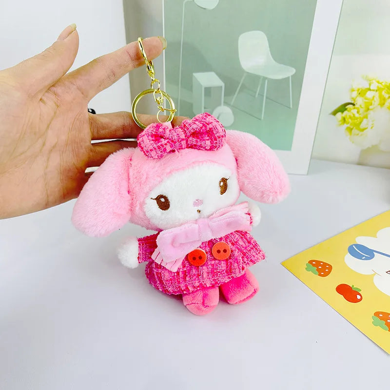 Sanrioed Kawaii Hello Kitty Kuromi Plush Doll Toys Pendant Cute Plush Keychain Bag Pendant Christmas Gifts12Cm