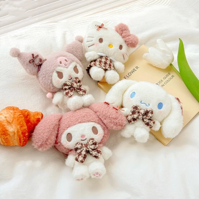 Sanrioed Kawaii Hello Kitty Kuromi Plush Doll Toys Pendant Cute Plush Keychain Bag Pendant Christmas Gifts12Cm