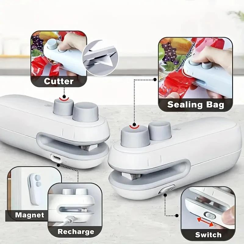 Mini Heat Bag Sealing Machine Package Sealer Bags Plastic Food Sealer Clip Bag Handheld Sealer Food Packaging Heat Sealer Other Other Other