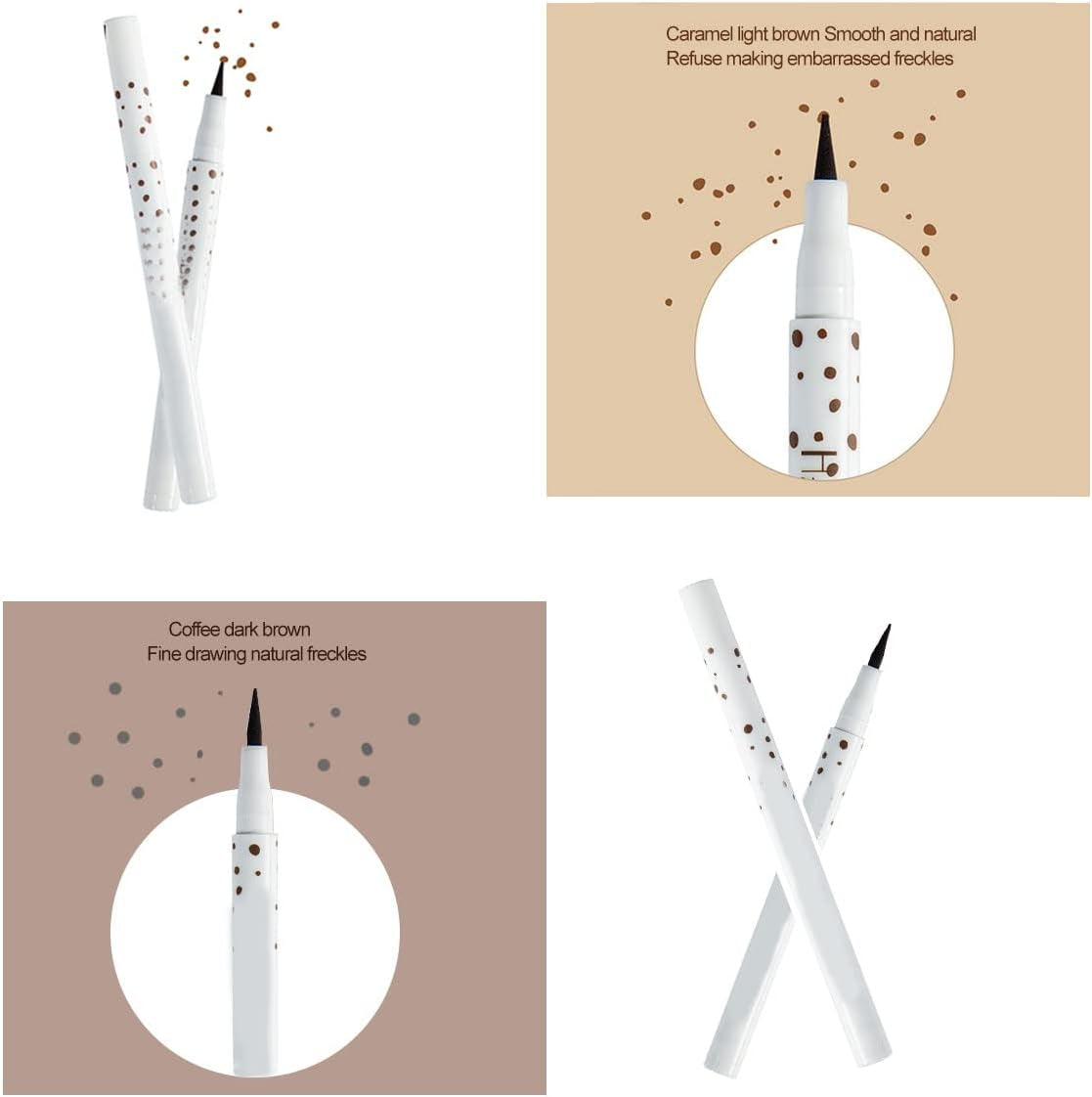 Freckle Pen,Freckle Makeup Pen,2 Pieces Natural Freckle Pen,Natural Lifelike Freckle Makeup Pen,Freckle Pen Makeup,Fake Freckle Makeup Pen,Freckle Color Pen,Freckle Pen Set,Magic Freckle Color Pen