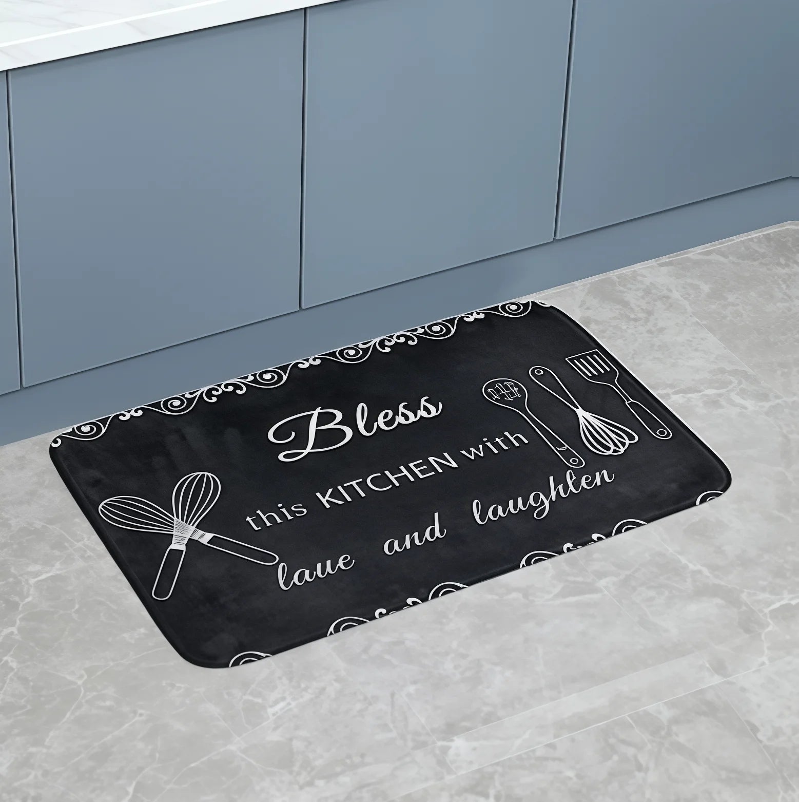 American Country Kitchen Floor Mats Non-Slip Absorbent Blessing Decorative Aisle Sink Carpet Home Decoration