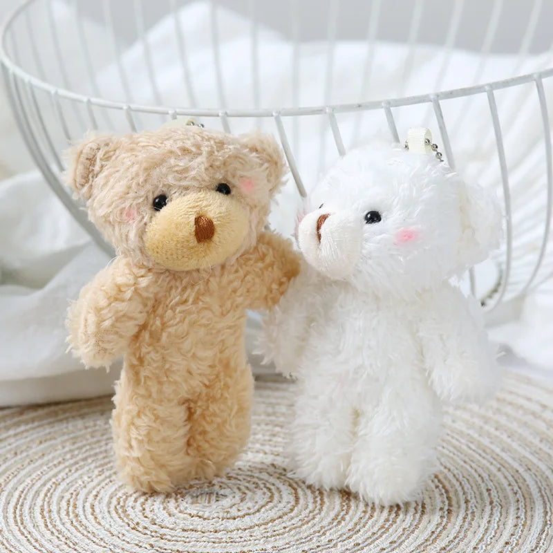 12Cm Plush Doll Toys Teddy Bear Pendant Key Ring Animal Bear Stuffed Doll Keychain Proposal Wedding Decor Valentine'S Day Gifts