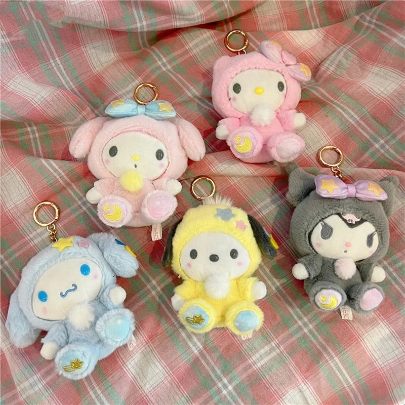 Sanrioed Kawaii Hello Kitty Kuromi Plush Doll Toys Pendant Cute Plush Keychain Bag Pendant Christmas Gifts12Cm