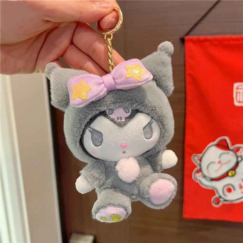 Sanrioed Kawaii Hello Kitty Kuromi Plush Doll Toys Pendant Cute Plush Keychain Bag Pendant Christmas Gifts12Cm