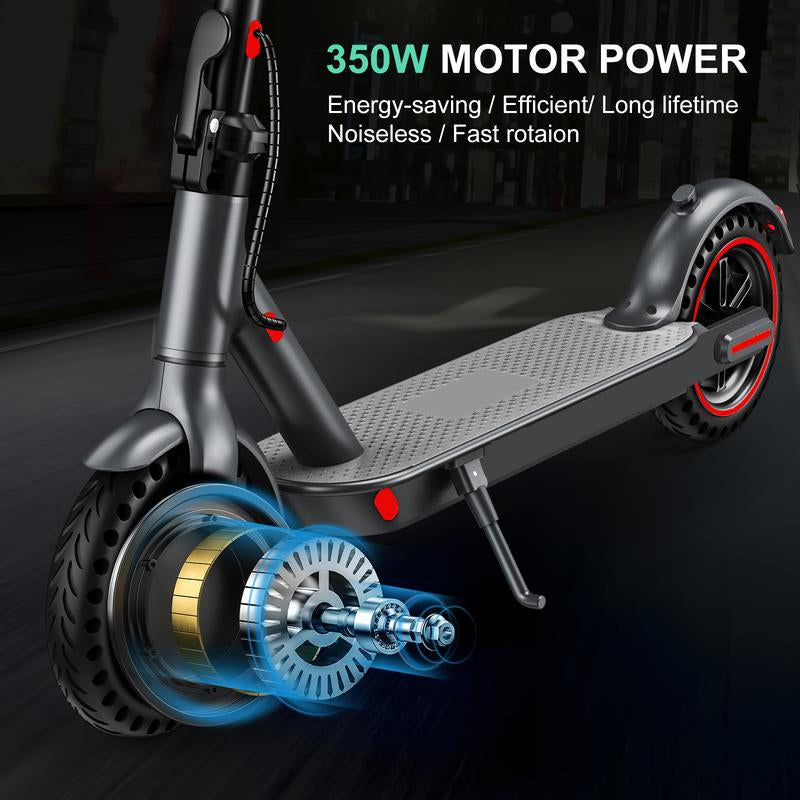 [Commuter Tools]D8 Electeic Scooter for Adults 350W Foldable 36V 10.5AH LED Display 18MPH ,8.5''Solid Tire with Asphalt/Brick/Gravel Road