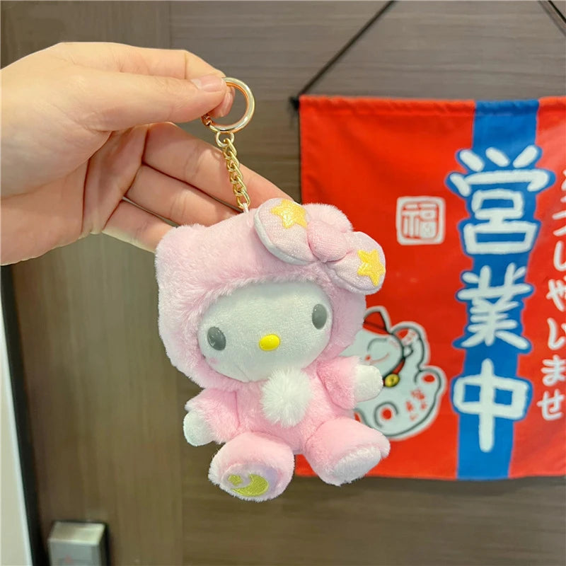 Sanrioed Kawaii Hello Kitty Kuromi Plush Doll Toys Pendant Cute Plush Keychain Bag Pendant Christmas Gifts12Cm