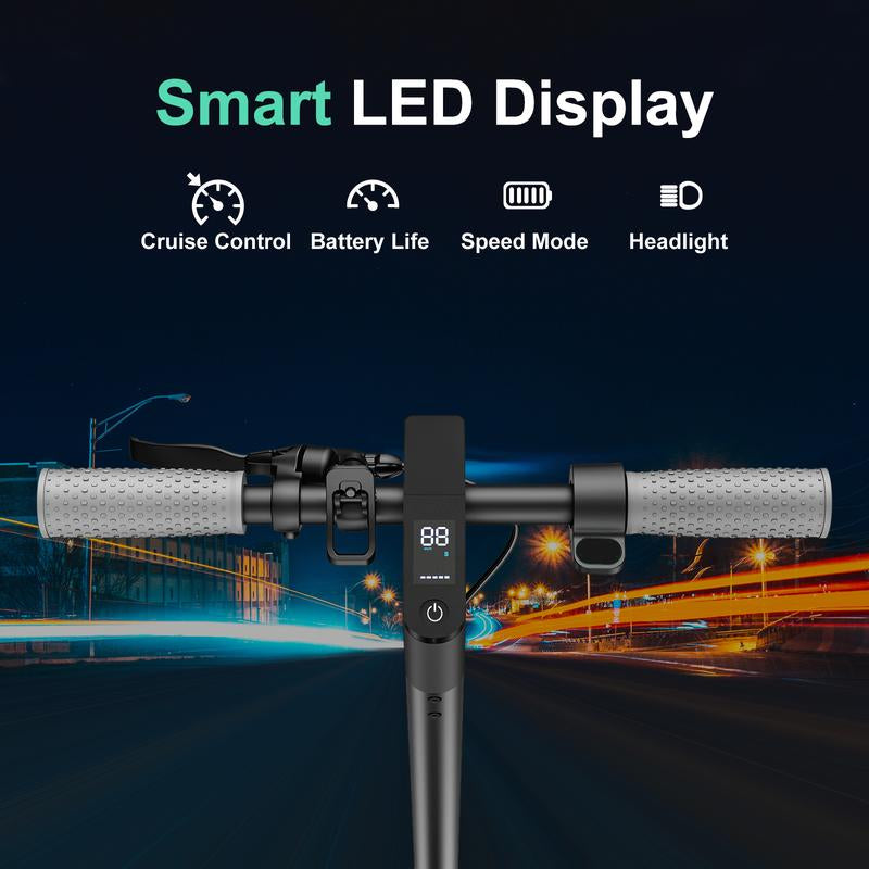 [Commuter Tools]D8 Electeic Scooter for Adults 350W Foldable 36V 10.5AH LED Display 18MPH ,8.5''Solid Tire with Asphalt/Brick/Gravel Road