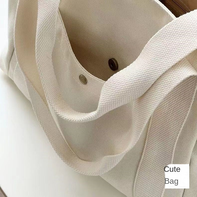 Large Capacity Canvas Solid Letter Tote Bag Versatile Handbag for Commuter Work Student Class Underarm Women's Bag shopping bag