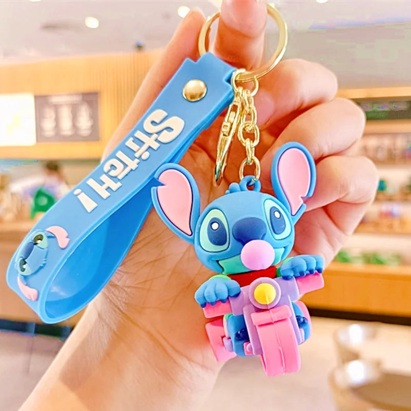Wholesale Anime Disney Keychain Mickey Mouse Minnie Lilo & Stitch New Cartoon Keyring Key Chain Car Pendant Kids Toys Gifts