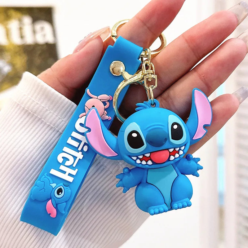 Wholesale Anime Disney Keychain Mickey Mouse Minnie Lilo & Stitch New Cartoon Keyring Key Chain Car Pendant Kids Toys Gifts