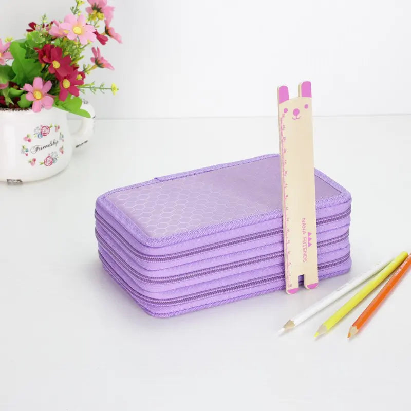 32/48/72 Holes Pencil Case for Colored Pencils Multifunction Large Capacity Art Drawing Pen Storage Bag School Stationery