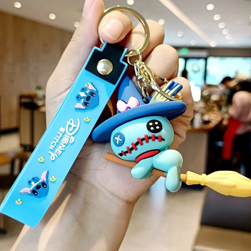 Wholesale Anime Disney Keychain Mickey Mouse Minnie Lilo & Stitch New Cartoon Keyring Key Chain Car Pendant Kids Toys Gifts