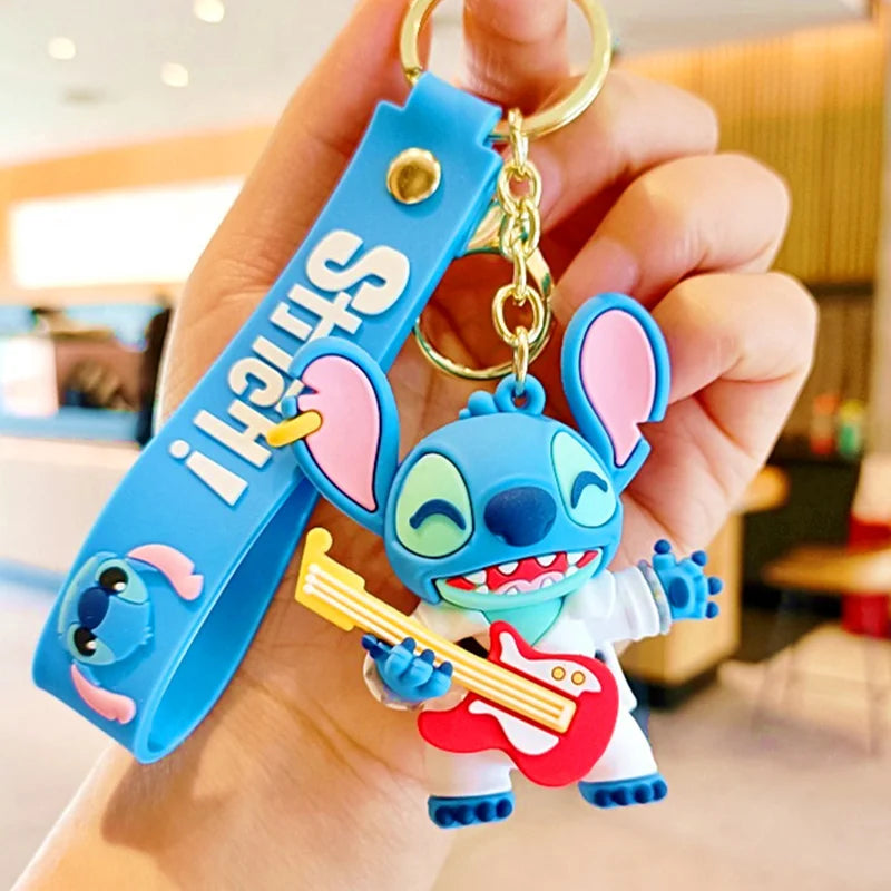 Wholesale Anime Disney Keychain Mickey Mouse Minnie Lilo & Stitch New Cartoon Keyring Key Chain Car Pendant Kids Toys Gifts
