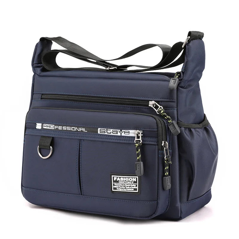 Design Oxford Shoulder Bag Large Capacity Men'S Casual Multi-Layer Pocket Fashion Single Shoulder Crossbody Luxury Messenger Bag