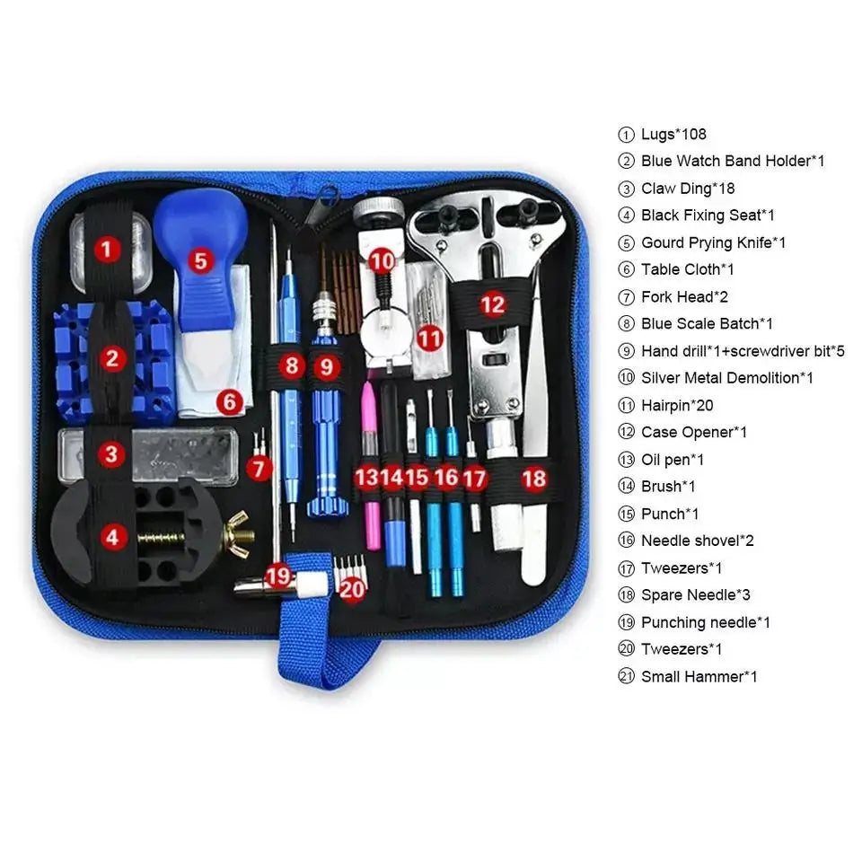 147pcs Watch Repair Kit Watchmaker Back Case Remover Opener Link Pin Spring Bar Case Opener Professional repair Tool set